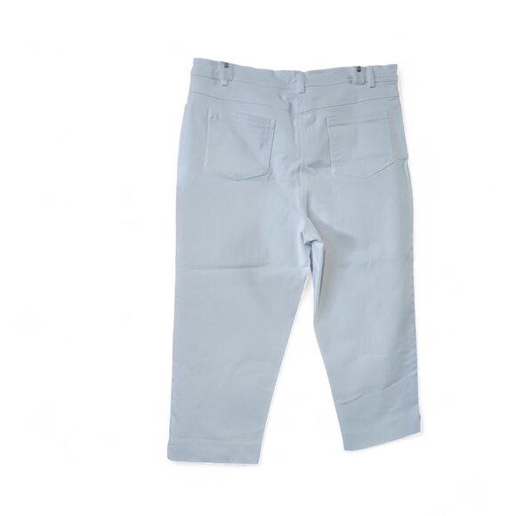 Mode de Vie Womens White Cropped Jeans Sz 12 Split Hem Stretch Denim Pants - Picture 4 of 14